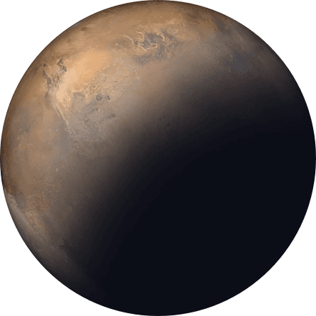 Mars: A reddish planet covered by reddish dust